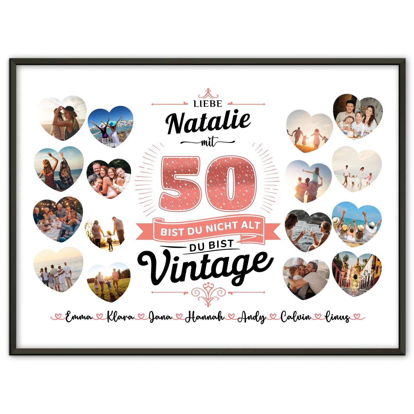Individuelles Poster 50 Geburstag Du bist Vintage mit Name