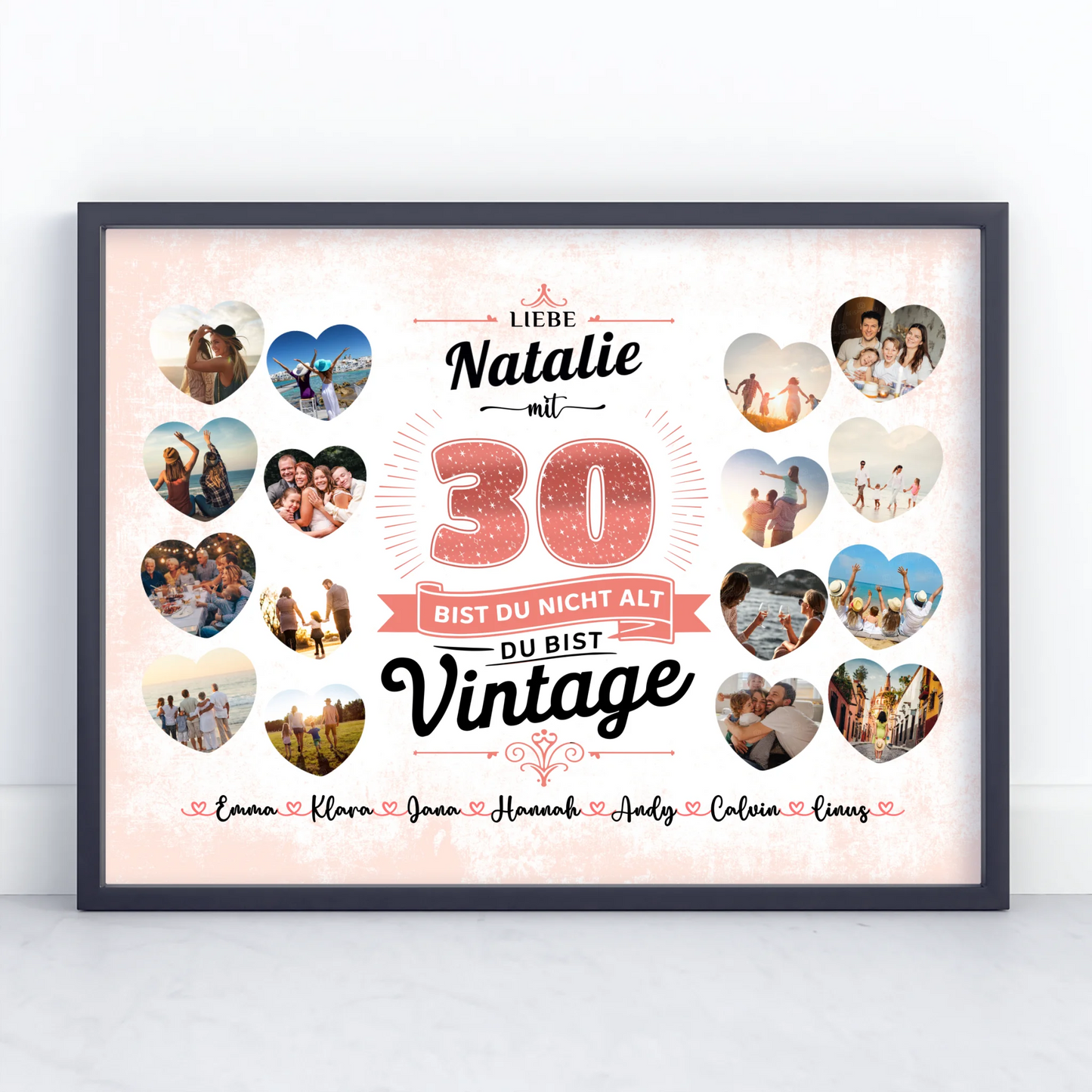 Geschenkposter personalisiert 30 Geburstag Du bist Vintage mit Name