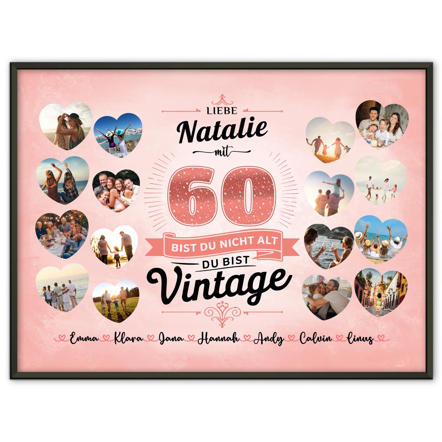 Poster Geschenk 60 Geburstag Du bist Vintage mit Name