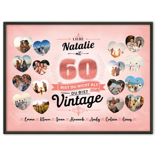 Poster Geschenk 60 Geburstag Du bist Vintage mit Name