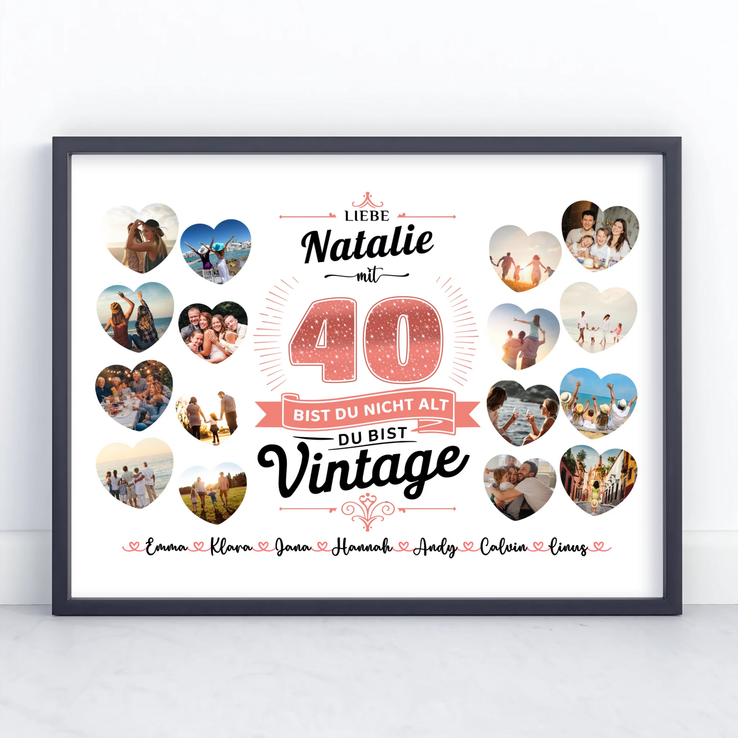 Personalisiertes Poster 40 Geburstag Du bist Vintage mit Name