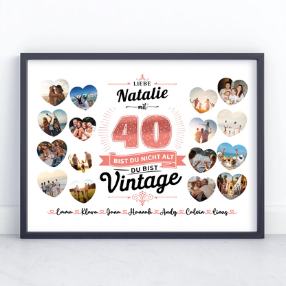 Personalisiertes Poster 40 Geburstag Du bist Vintage mit Name