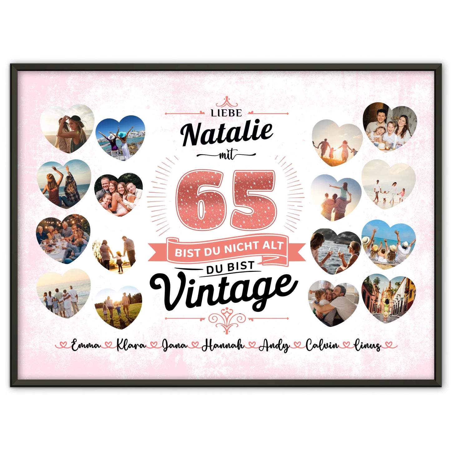 Eigenes Design Poster 65 Geburstag Nicht alt sondern Vintage mit Name