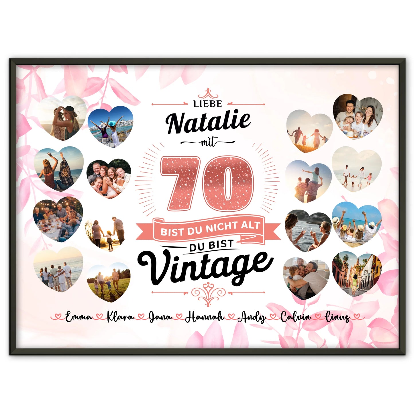 Geschenkposter individuell 70 Geburstag Du bist Vintage mit Name