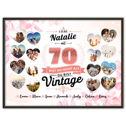 Geschenkposter individuell 70 Geburstag Du bist Vintage mit Name
