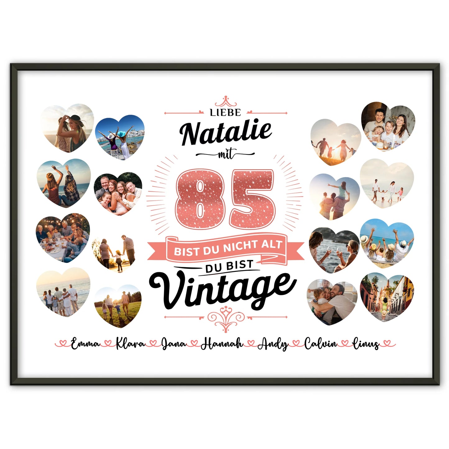 Geschenkposter personalisiert 85 Geburstag Nicht alt sondern Vintage