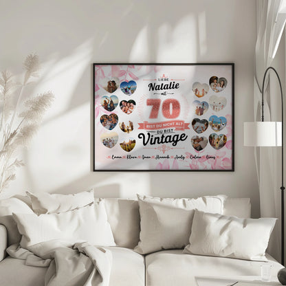 Geschenkposter individuell 70 Geburstag Du bist Vintage mit Name