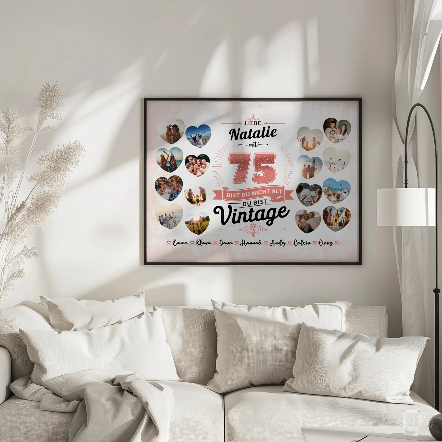 Poster als Geschenkidee 75 Geburstag Nicht alt sondern Vintage mit Name