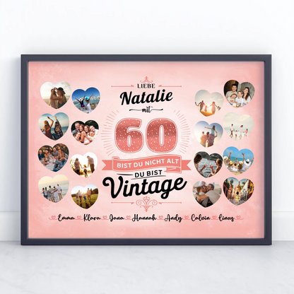 Poster Geschenk 60 Geburstag Du bist Vintage mit Name