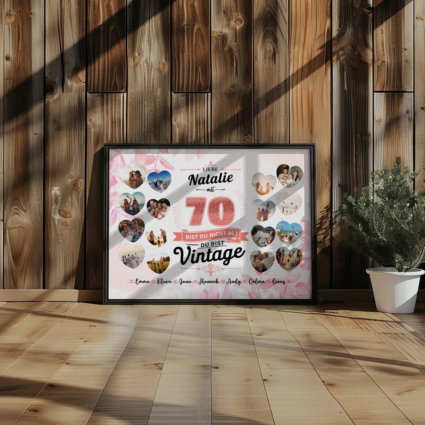 Geschenkposter individuell 70 Geburstag Du bist Vintage mit Name