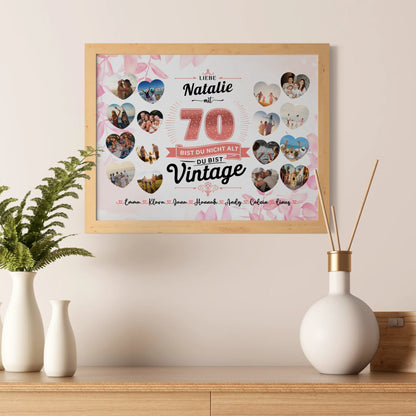 Geschenkposter individuell 70 Geburstag Du bist Vintage mit Name
