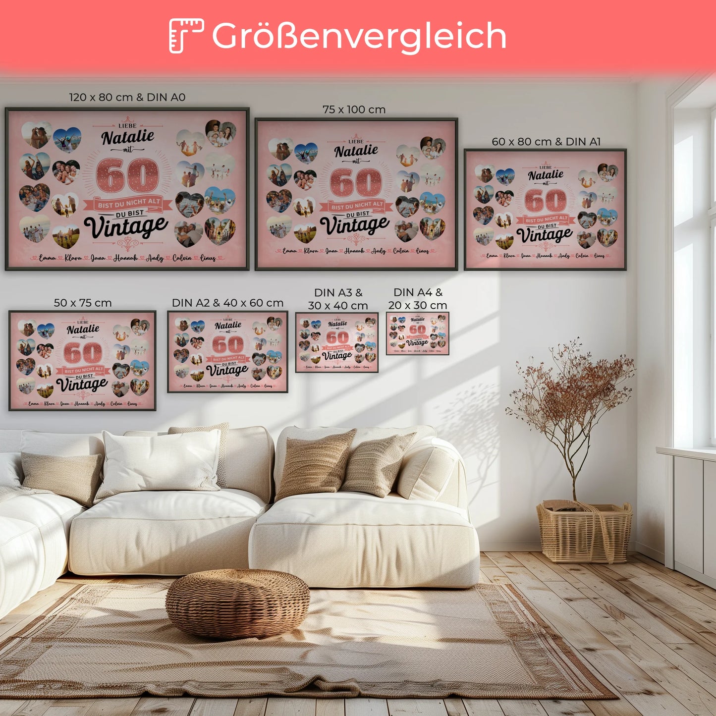 Poster Geschenk 60 Geburstag Du bist Vintage mit Name