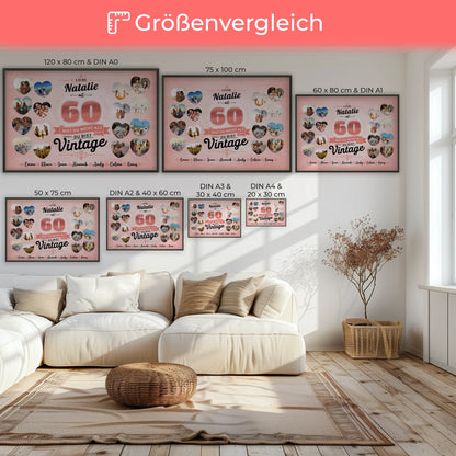 Poster Geschenk 60 Geburstag Du bist Vintage mit Name