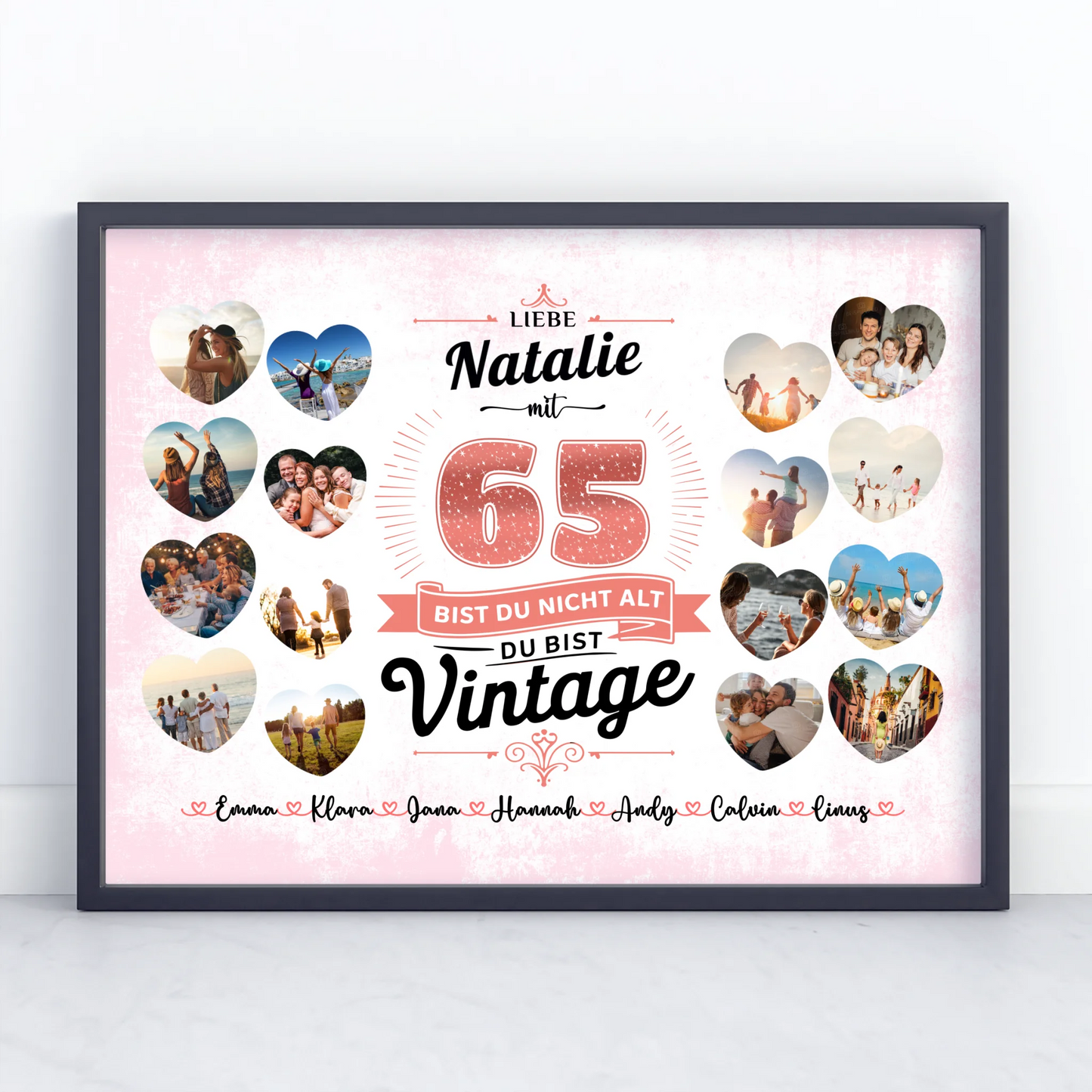 Eigenes Design Poster 65 Geburstag Nicht alt sondern Vintage mit Name