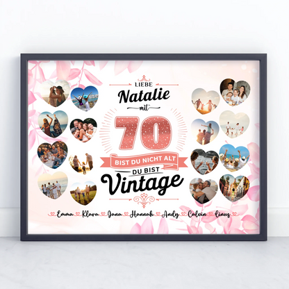 Geschenkposter individuell 70 Geburstag Du bist Vintage mit Name