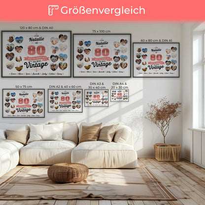 Poster Geschenk 80 Geburstag Du bist Vintage mit Name