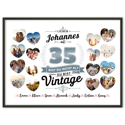 Poster Geschenk 35 Geburstag Nicht alt sondern Vintage mit Name