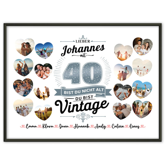 Eigenes Design Poster 40 Geburstag Du bist Vintage mit Name