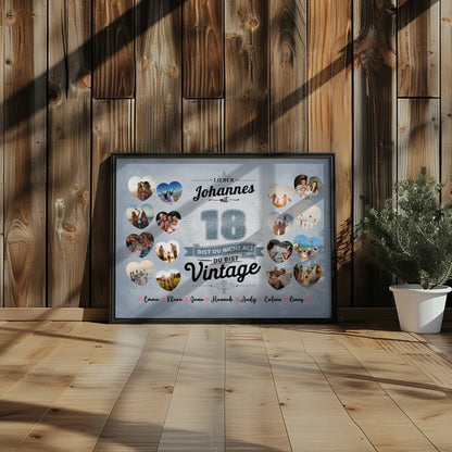 Personalisiertes Poster 18 Geburstag Nicht alt sondern Vintage
