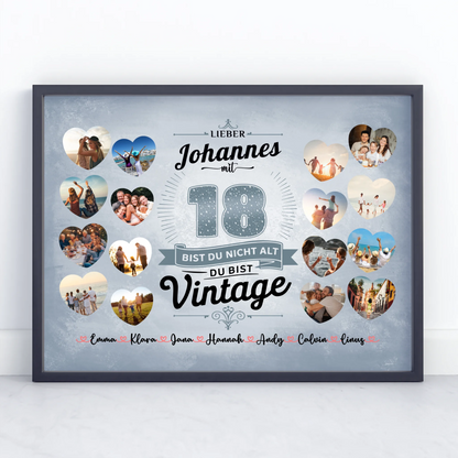 Personalisiertes Poster 18 Geburstag Nicht alt sondern Vintage