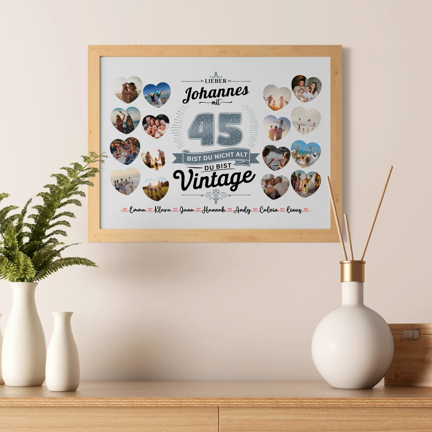 Geschenkposter individuell 45 Geburstag Nicht alt sondern Vintage mit Name