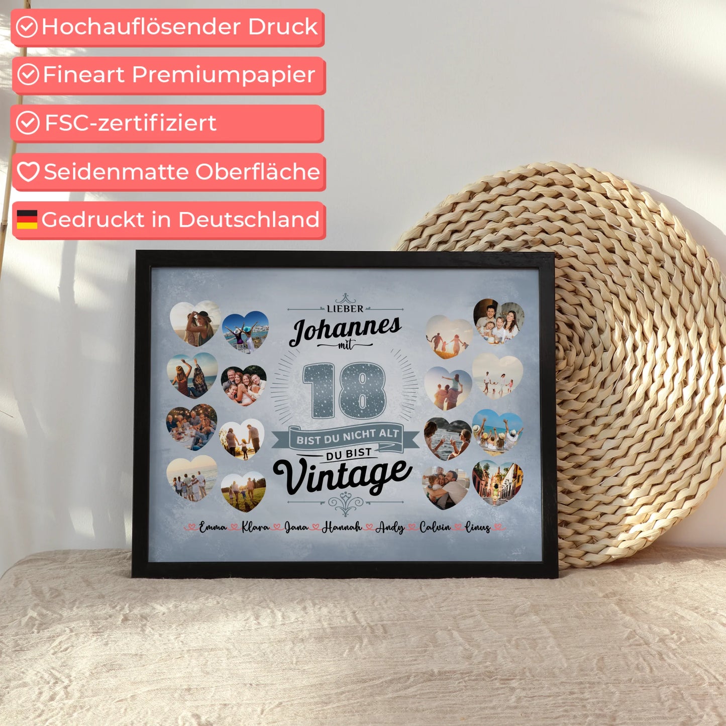 Personalisiertes Poster 18 Geburstag Nicht alt sondern Vintage