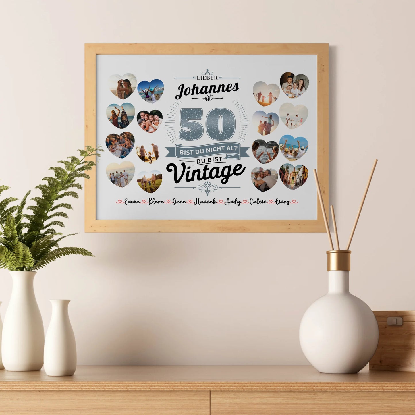 Poster als Geschenkidee 50 Geburstag Du bist Vintage mit Name