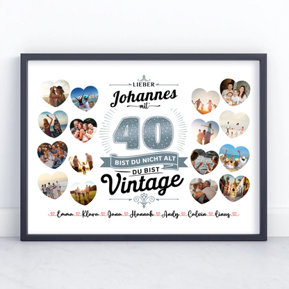 Eigenes Design Poster 40 Geburstag Du bist Vintage mit Name