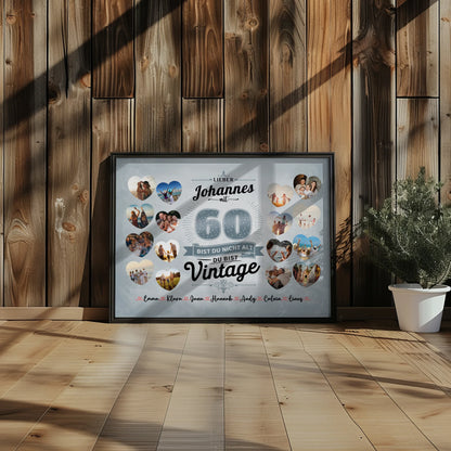 Geschenkposter personalisiert 60 Geburstag Du bist Vintage mit Name