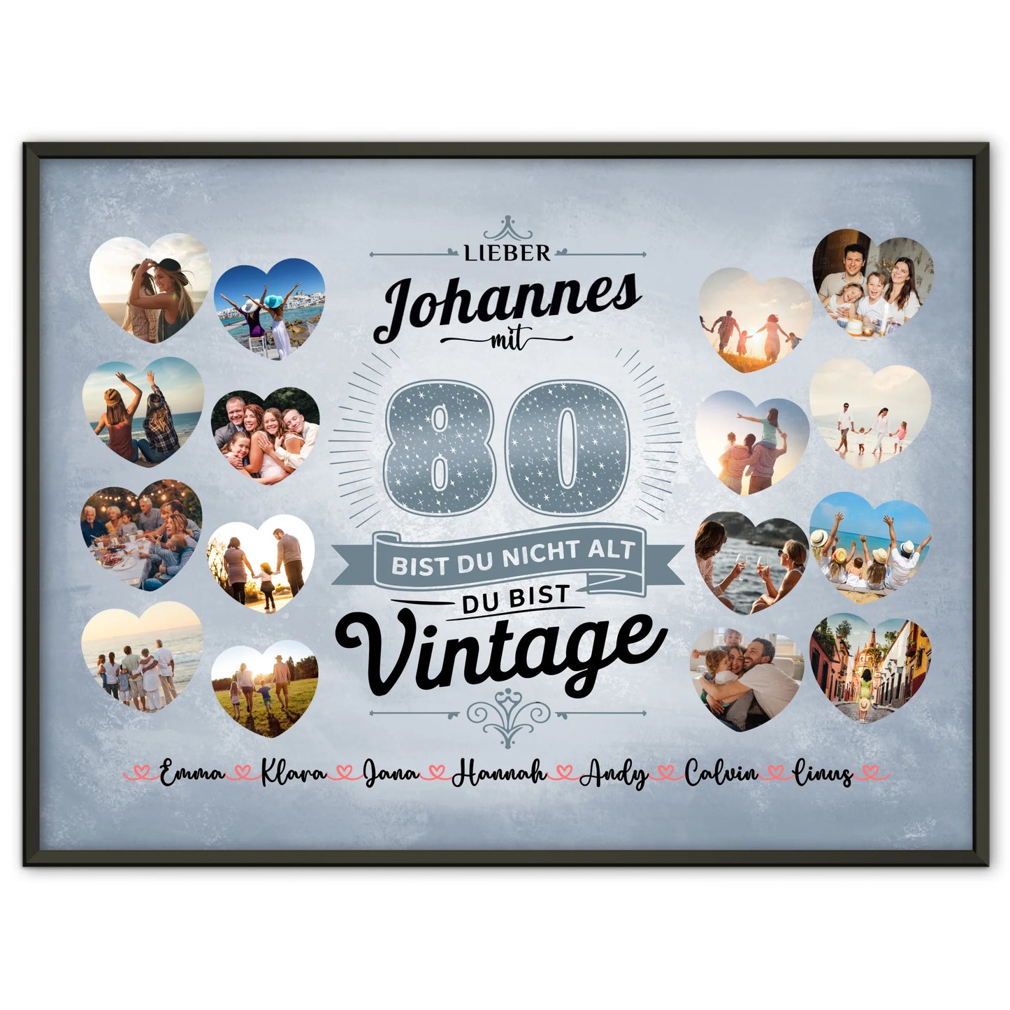 Individuelles Poster 80 Geburstag Du bist Vintage mit Name