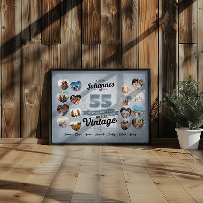 Poster Geschenk 55 Geburstag Nicht alt sondern Vintage mit Name