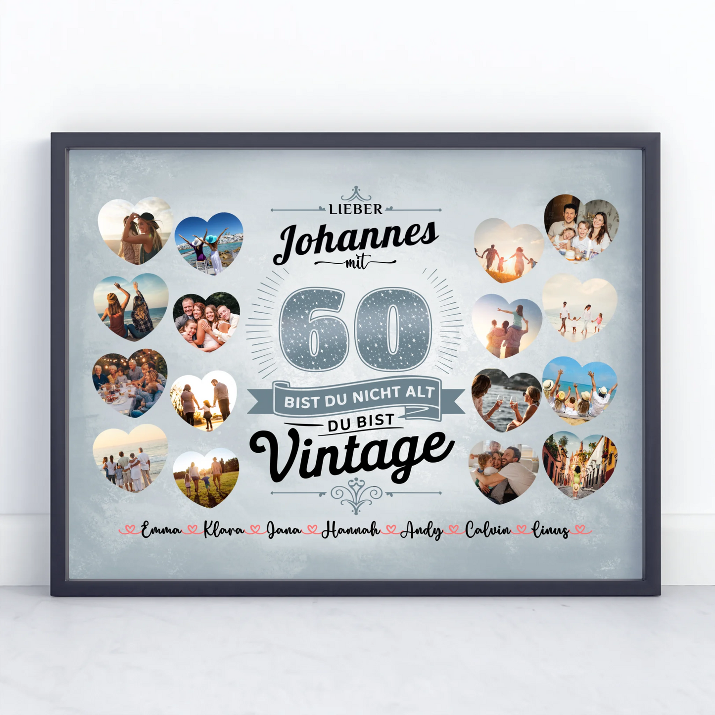 Geschenkposter personalisiert 60 Geburstag Du bist Vintage mit Name