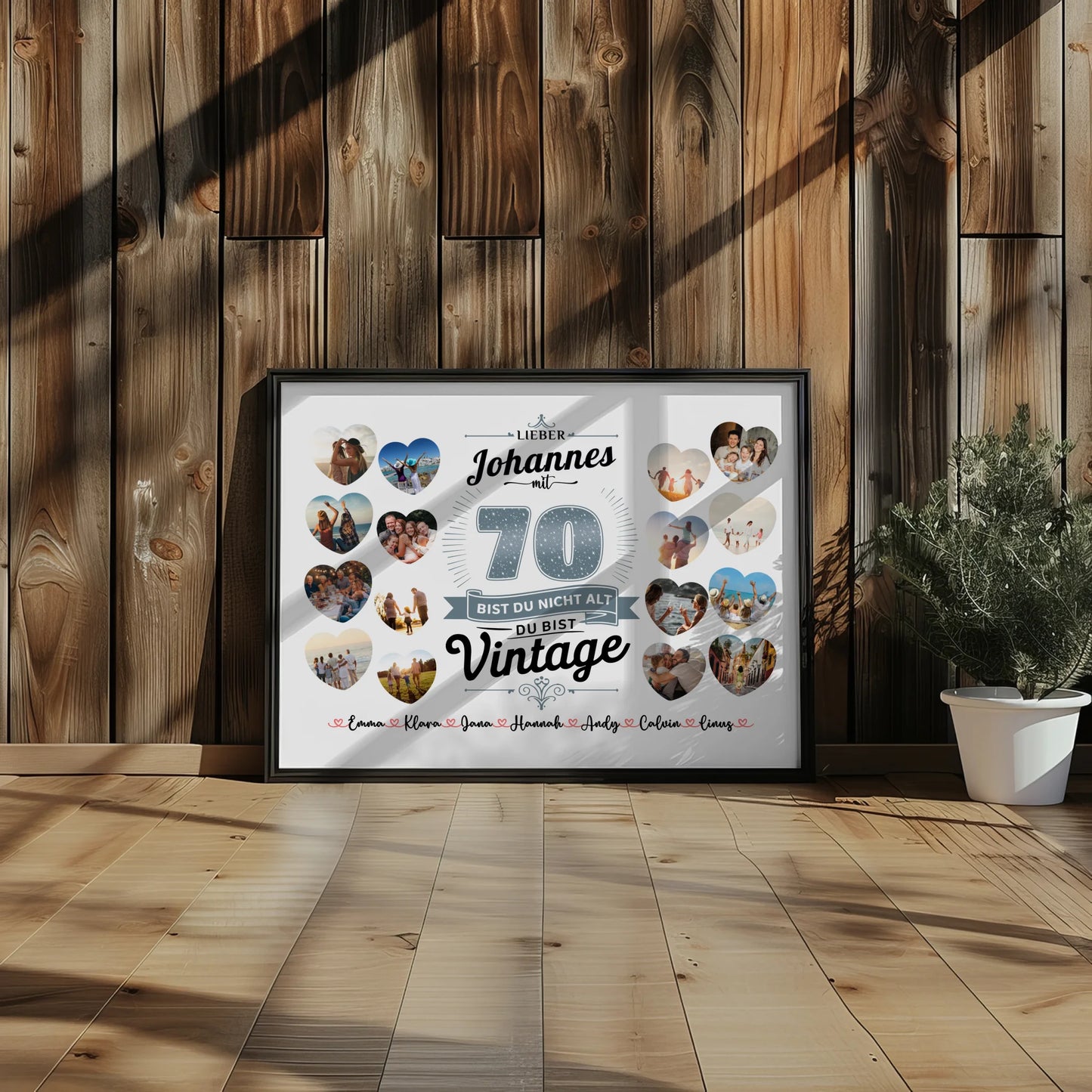 Personalisiertes Poster 70 Geburstag Du bist Vintage mit Name