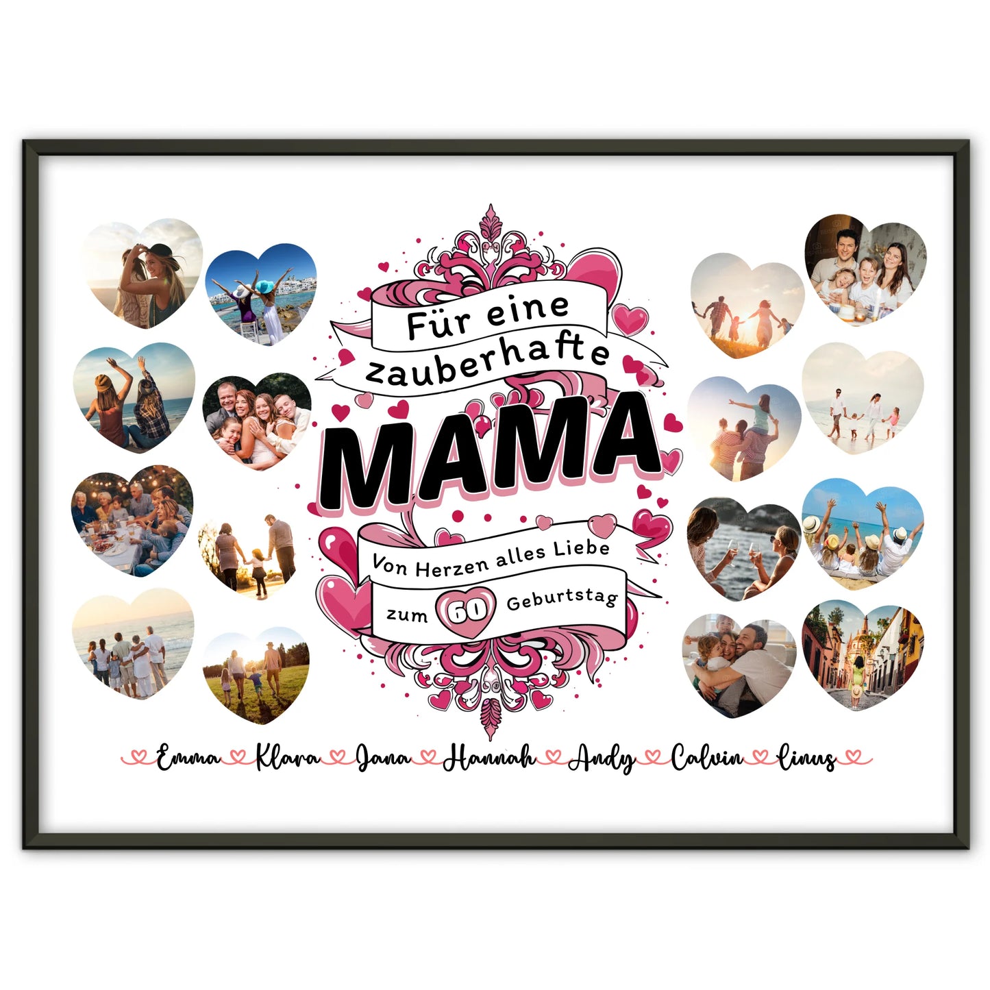 Geschenkposter individuell Geburtstag Zauberhafte Mama Alter änderbar
