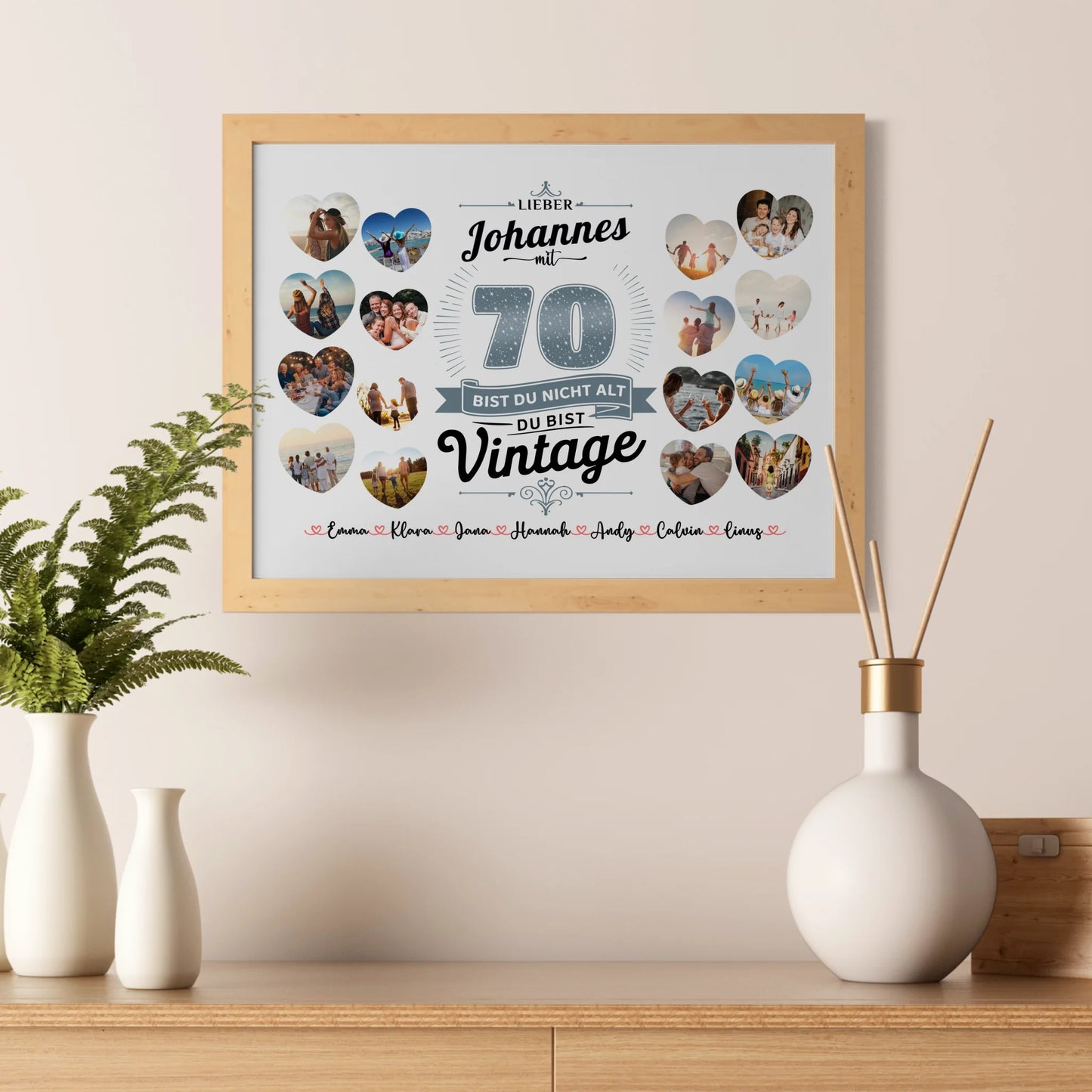 Personalisiertes Poster 70 Geburstag Du bist Vintage mit Name