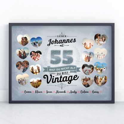 Poster Geschenk 55 Geburstag Nicht alt sondern Vintage mit Name