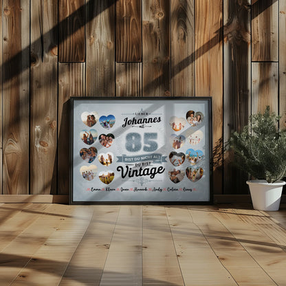 Poster Geschenk personalisiert 85 Geburstag Nicht alt sondern Vintage mit Name
