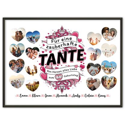 Poster als Geschenkidee Geburtstag Zauberhafte Tante Alter änderbar