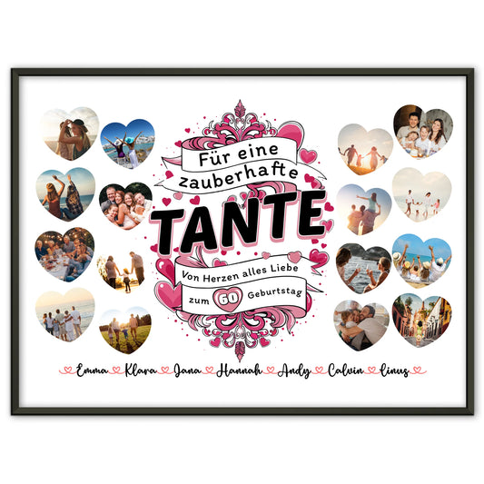 Poster als Geschenkidee Geburtstag Zauberhafte Tante Alter änderbar