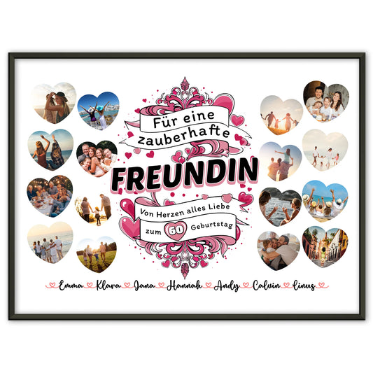 Poster Geschenk Geburtstag Zauberhafte Freundin Alter änderbar