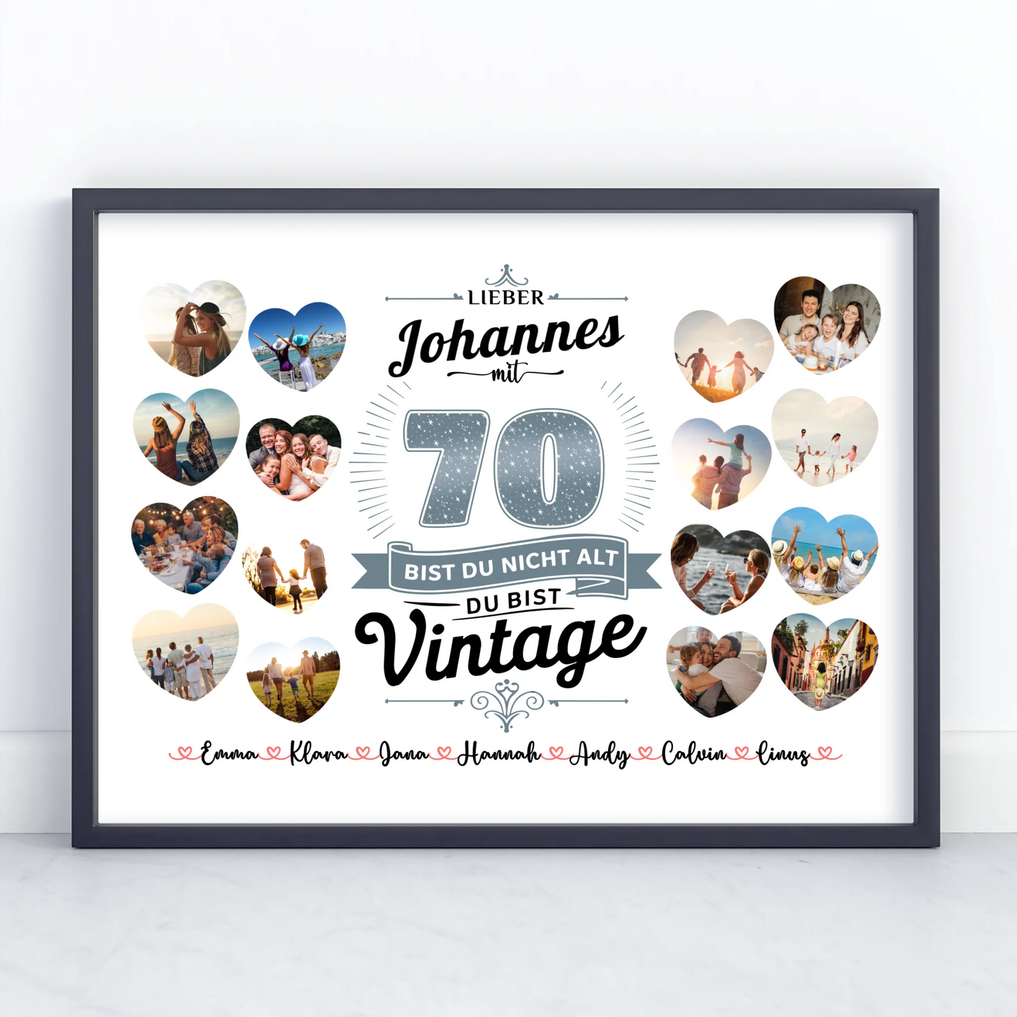 Personalisiertes Poster 70 Geburstag Du bist Vintage mit Name