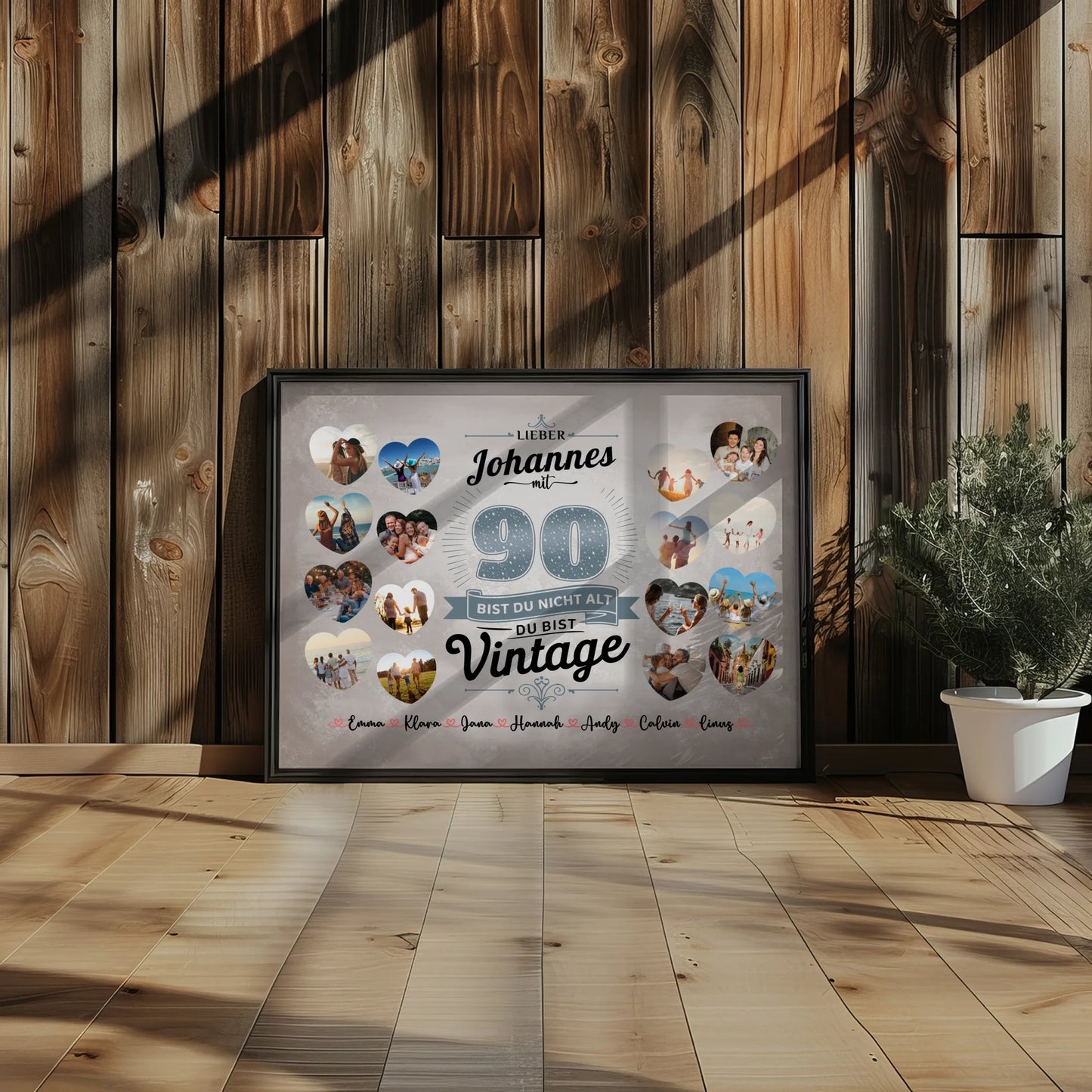 Poster Geschenk 90 Geburstag Du bist Vintage mit Name