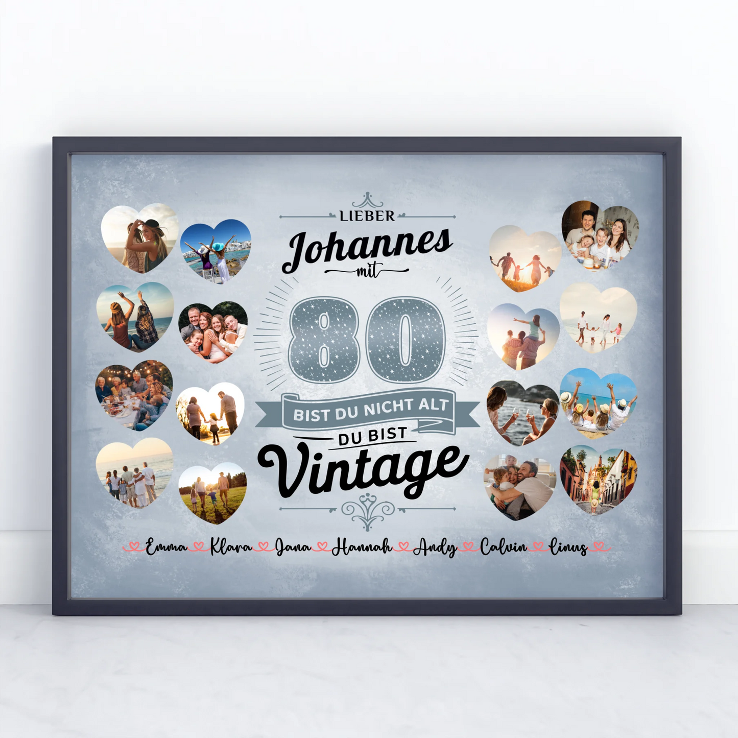 Individuelles Poster 80 Geburstag Du bist Vintage mit Name