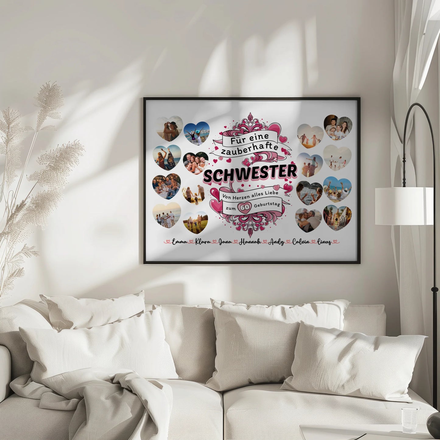 Geschenkposter personalisiert Geburtstag Zauberhafte Schwester mit Alter
