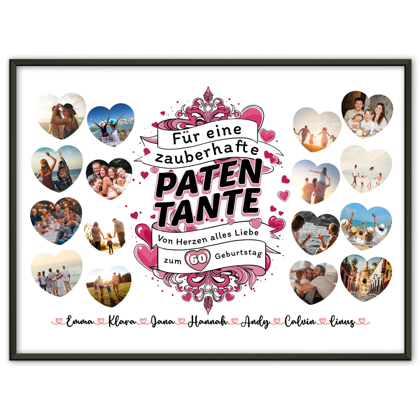 Personalisiertes Poster Geburtstag Zauberhafte Patentante mit Alter