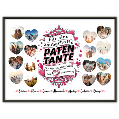 Personalisiertes Poster Geburtstag Zauberhafte Patentante mit Alter