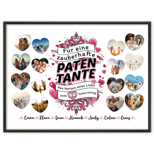 Personalisiertes Poster Geburtstag Zauberhafte Patentante mit Alter