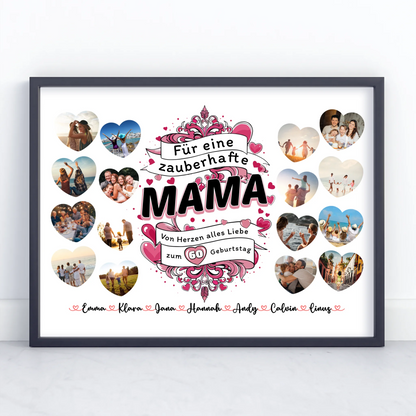 Geschenkposter individuell Geburtstag Zauberhafte Mama Alter änderbar