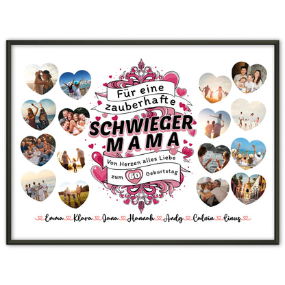 Geburtstagsposter personalisiert Geburtstag Zauberhafte Schwiegermama mit Alter