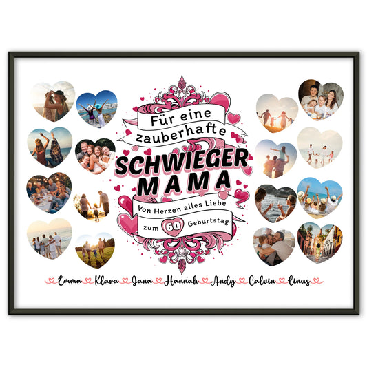 Geburtstagsposter personalisiert Geburtstag Zauberhafte Schwiegermama mit Alter